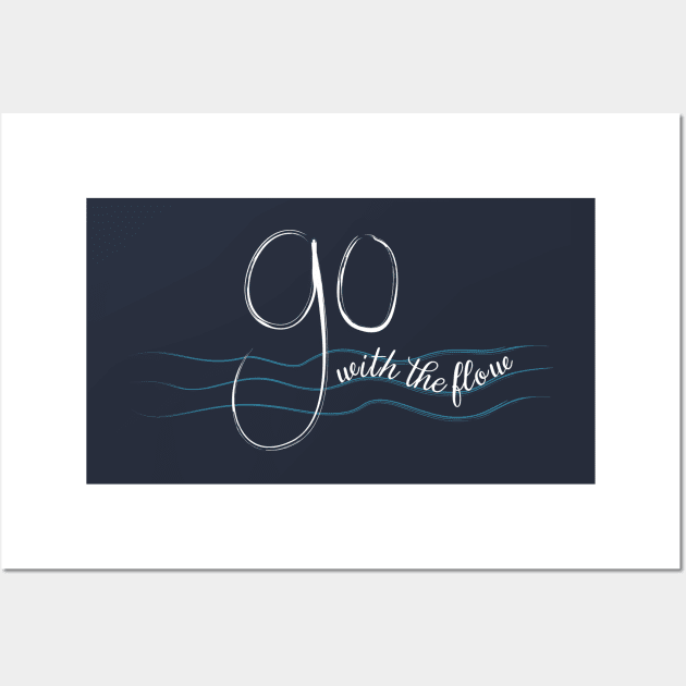 Go with the flow - A simple consoled word pattern Wall Art by Senthilkumar Velusamy